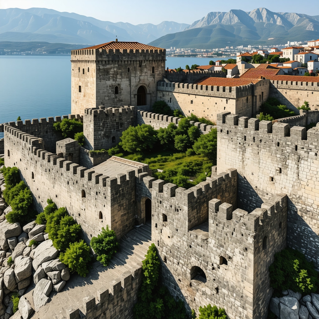 3D digital model of Kotor fortifications highlighting AI-based restoration data