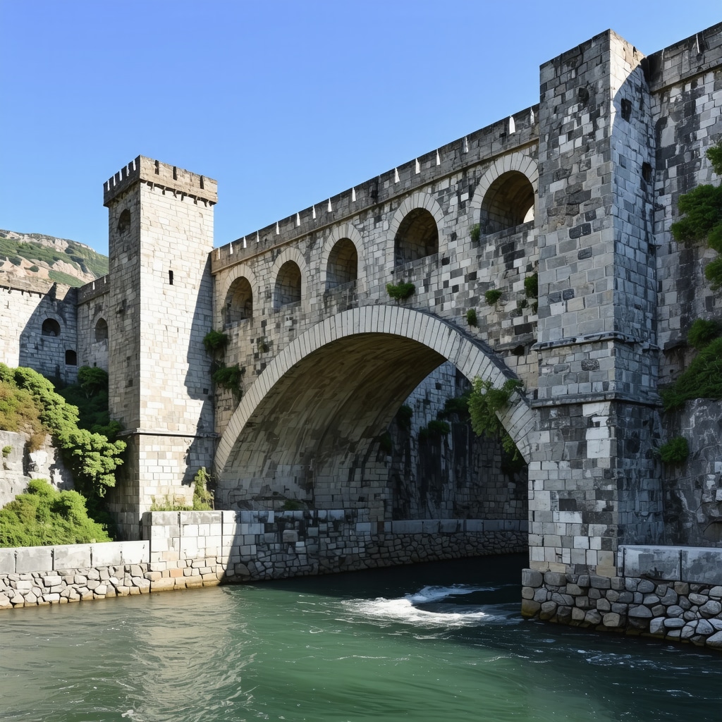 High-tech 3D laser scanning equipment capturing detailed images of Mehmed-paša Sokolović Bridge over Drina River