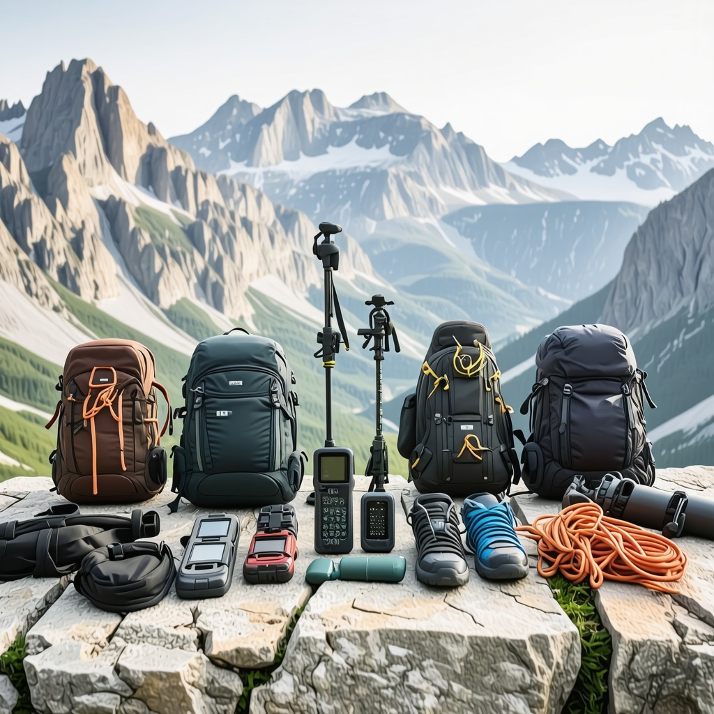 High-tech hiking gear setup for challenging trekking in Paklenica National Park