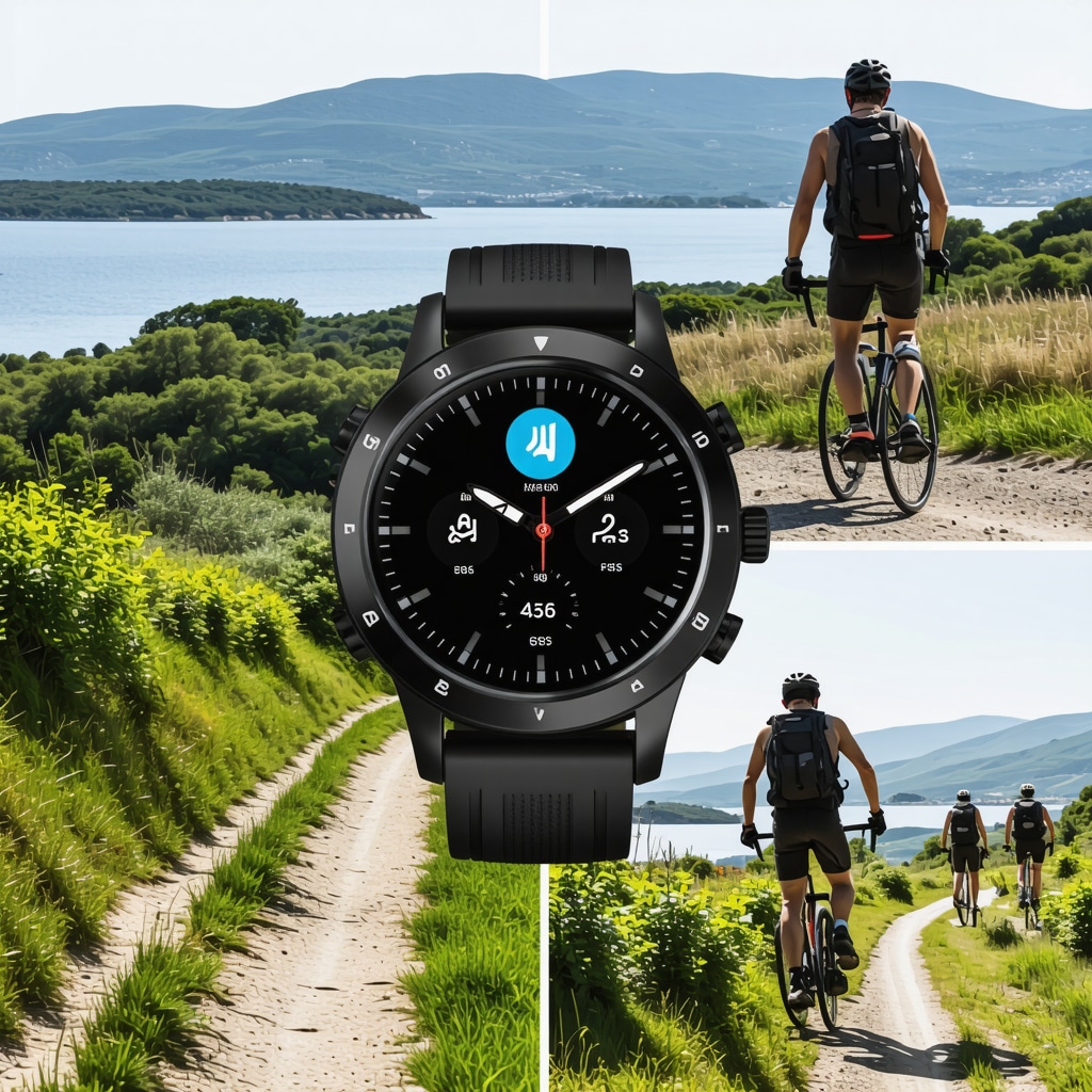 Collage featuring GPS watch, eco-friendly gear, and outdoor sports scenes in Biograd na Moru