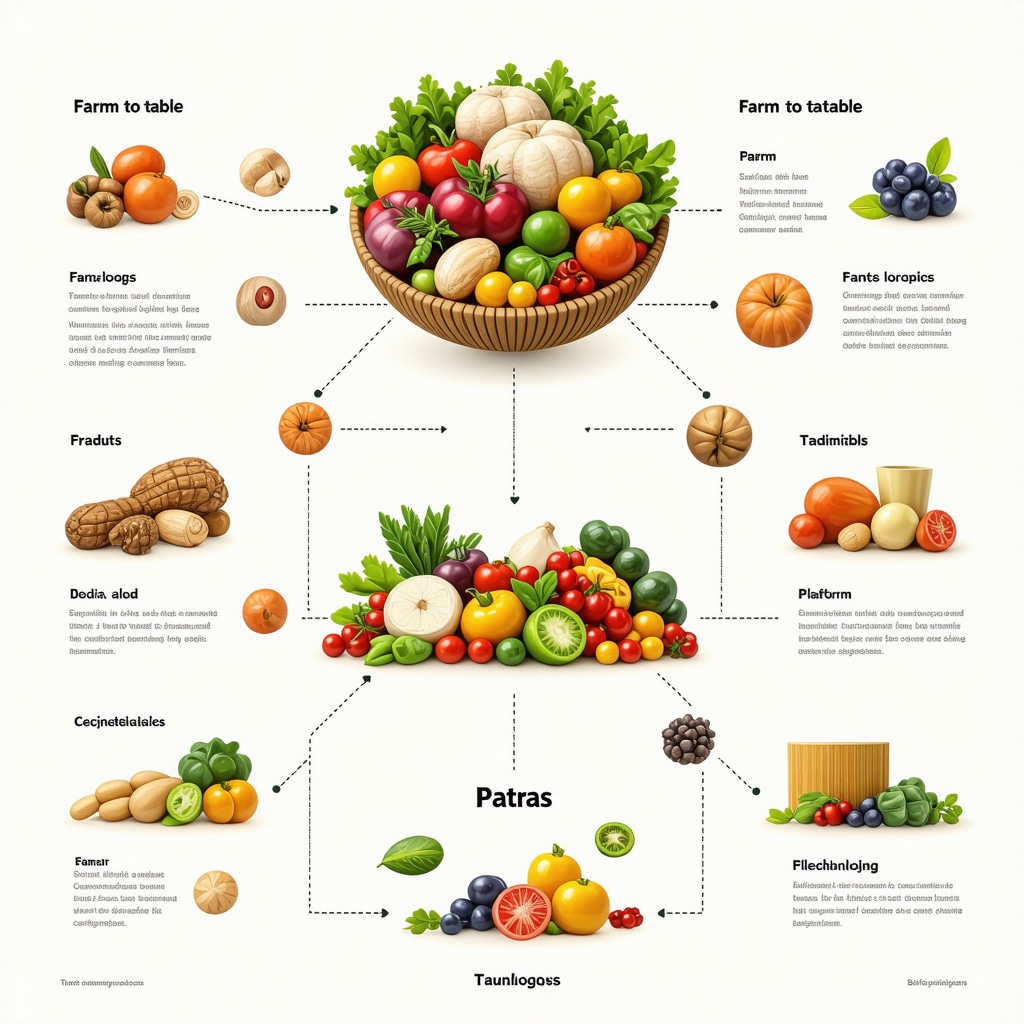 Infographic depicting blockchain traceability and smart logistics in Patras traditional food supply chain