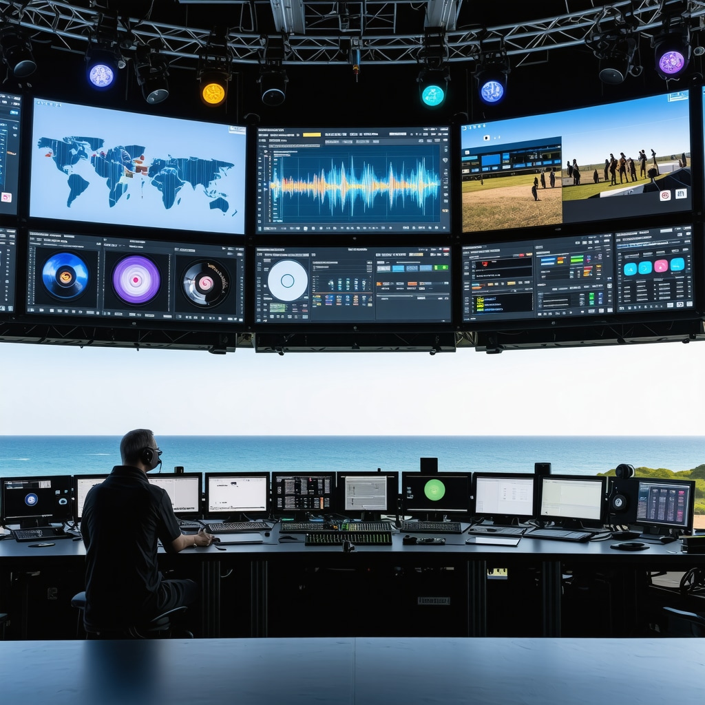 Control room with real-time data screens and IoT sensor visualizations for Budva Festival 2024