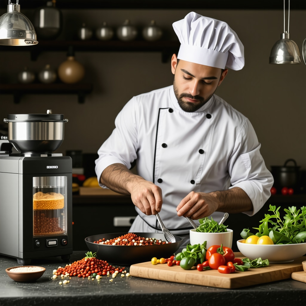 Chef using modern sous-vide equipment preparing traditional Balkan dishes in Novi Pazar