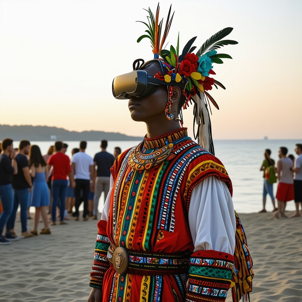 Crowd enjoying Constanța cultural festival with digital art and eco-friendly initiatives by the Black Sea
