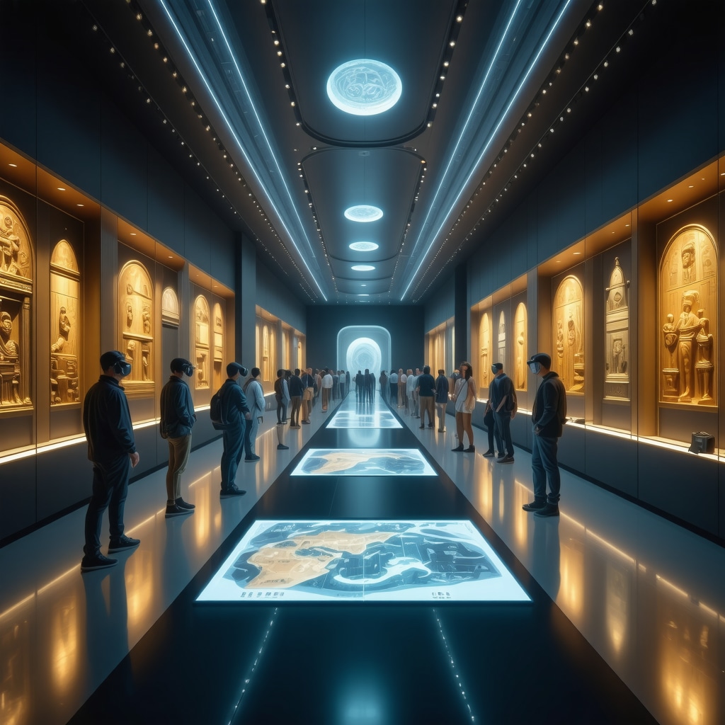 Visitors interacting with digital and VR exhibits in a modern Thessaloniki museum showcasing Byzantine and Ottoman heritage