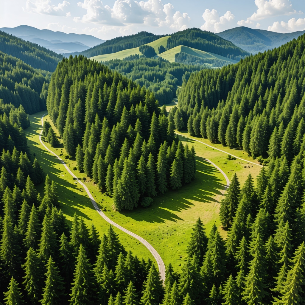 Drone flying over Mavrovo National Park with digital mapping overlays