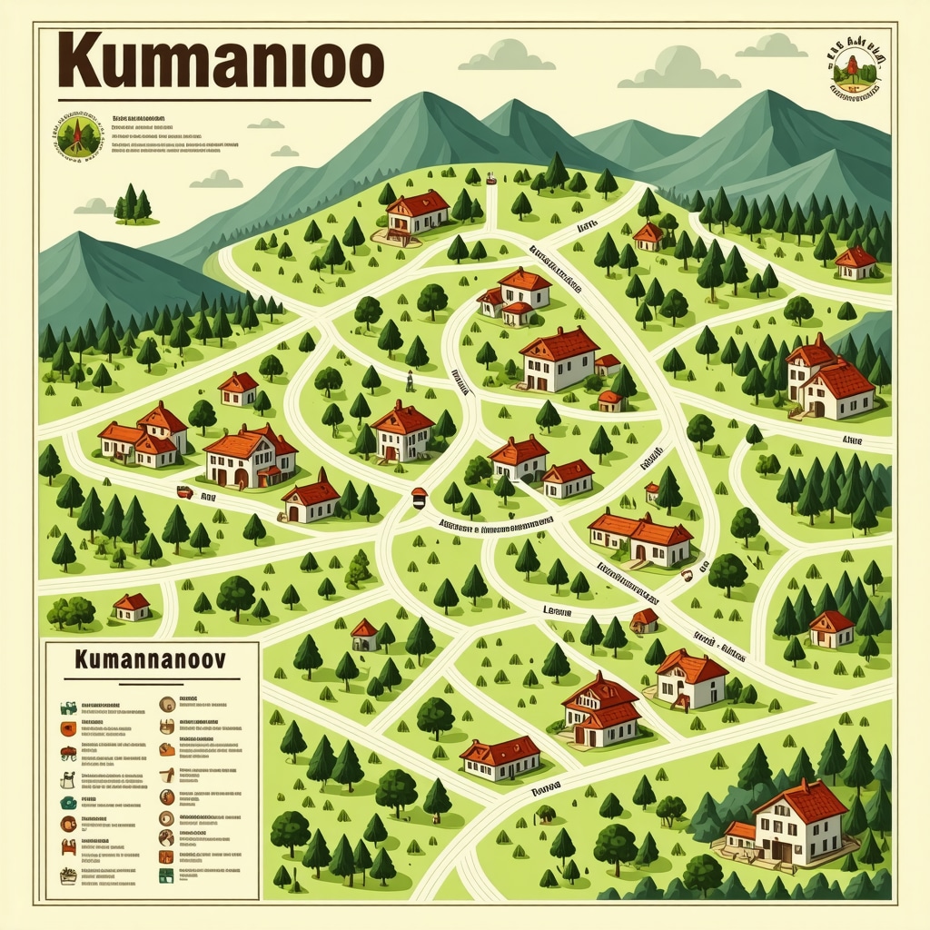 Interactive map showing sustainable travel routes and cultural heritage sites in Kumanovo