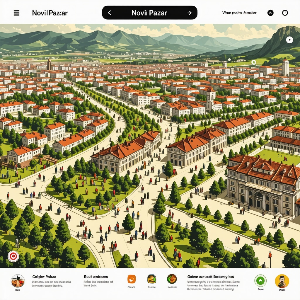 Interactive digital map of Novi Pazar highlighting cultural and tourist attractions with AR features