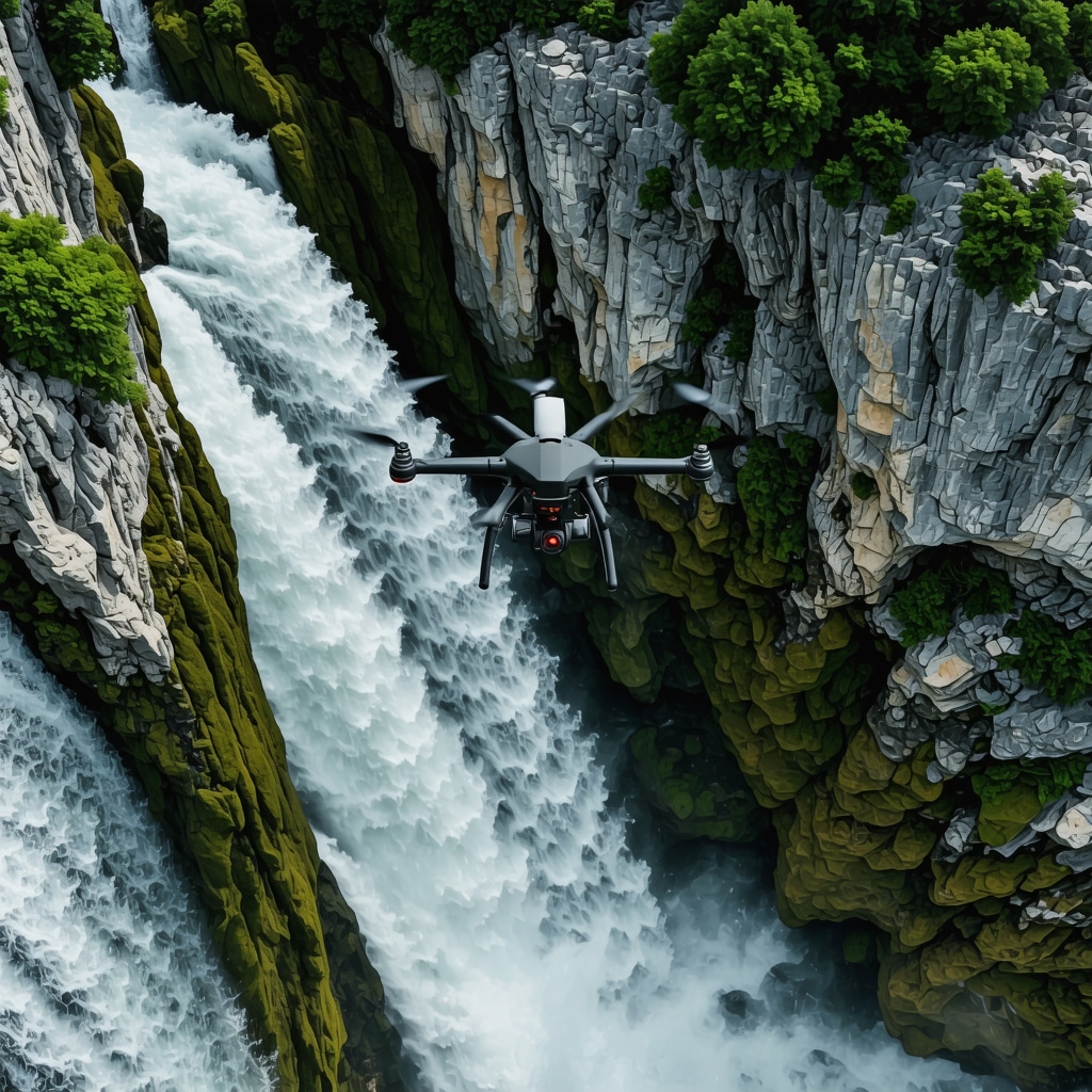 Dron opremljen senzorima leti iznad vodopada u Krka Nacionalnom Parku