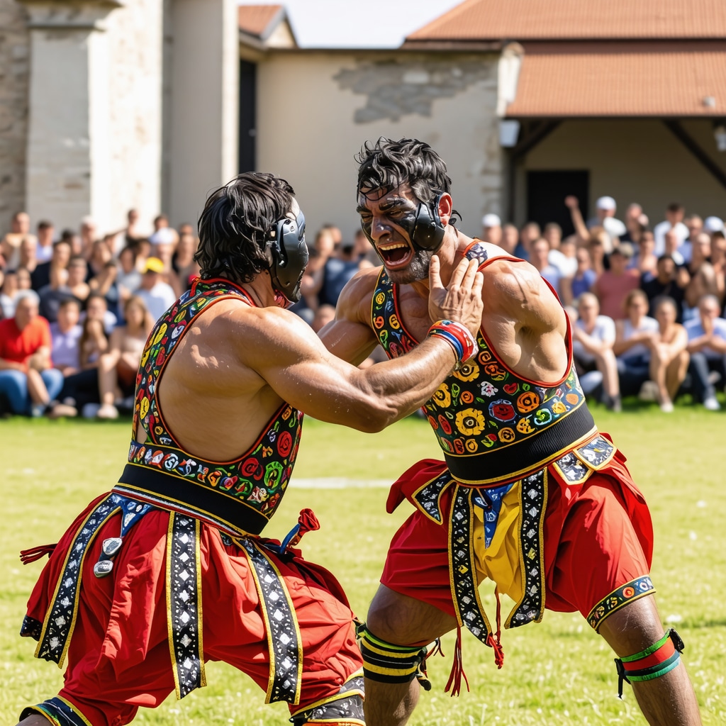 Crowd enjoying traditional wrestling and colorful cultural festivities in Edirne