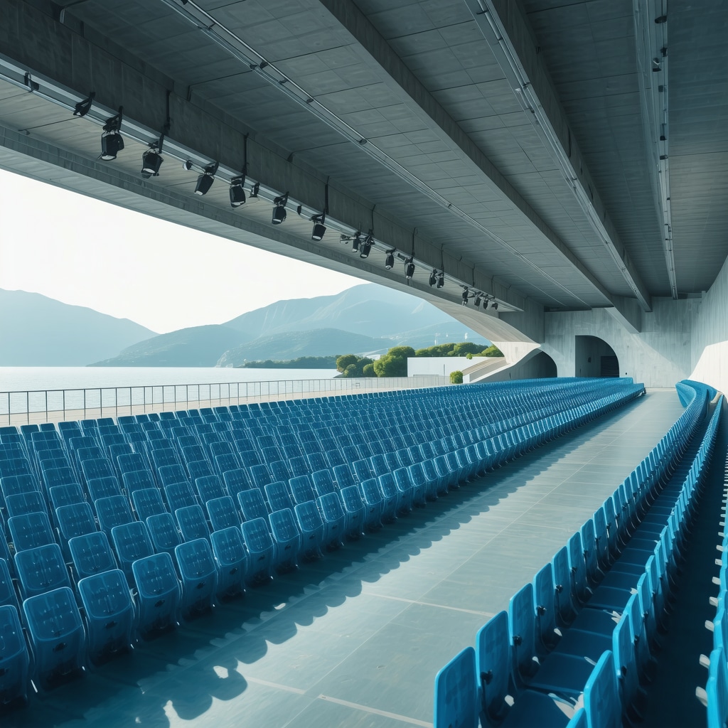 Advanced sustainable sports tourism technologies at a futuristic sports complex in Budva on the Adriatic coast