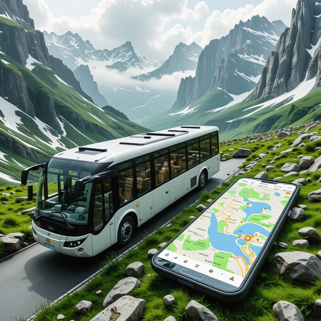 Electric minibuses and IoT sensors in a mountainous natural park environment