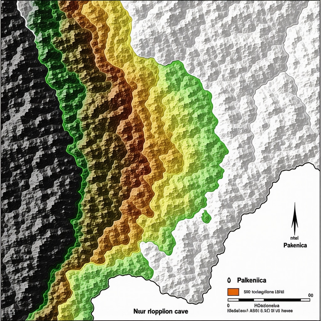 GIS and multispectral satellite imagery displaying biodiversity and cave mapping in Paklenica National Park