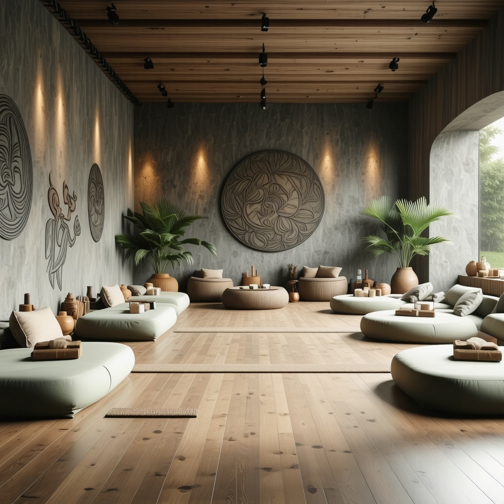Wellness spa interior in Sokobanja featuring traditional Serbian art and natural materials