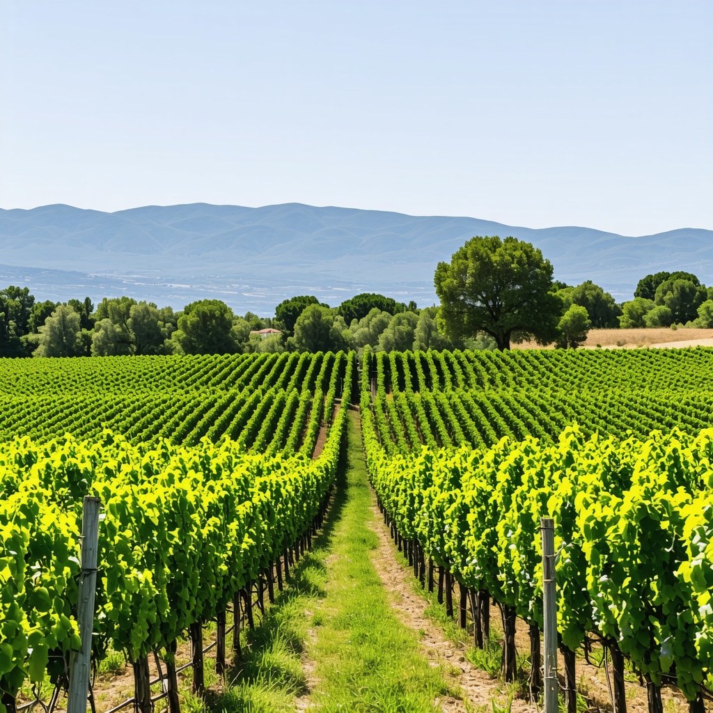 Korçë vineyards featuring traditional grapevines alongside modern winemaking technology