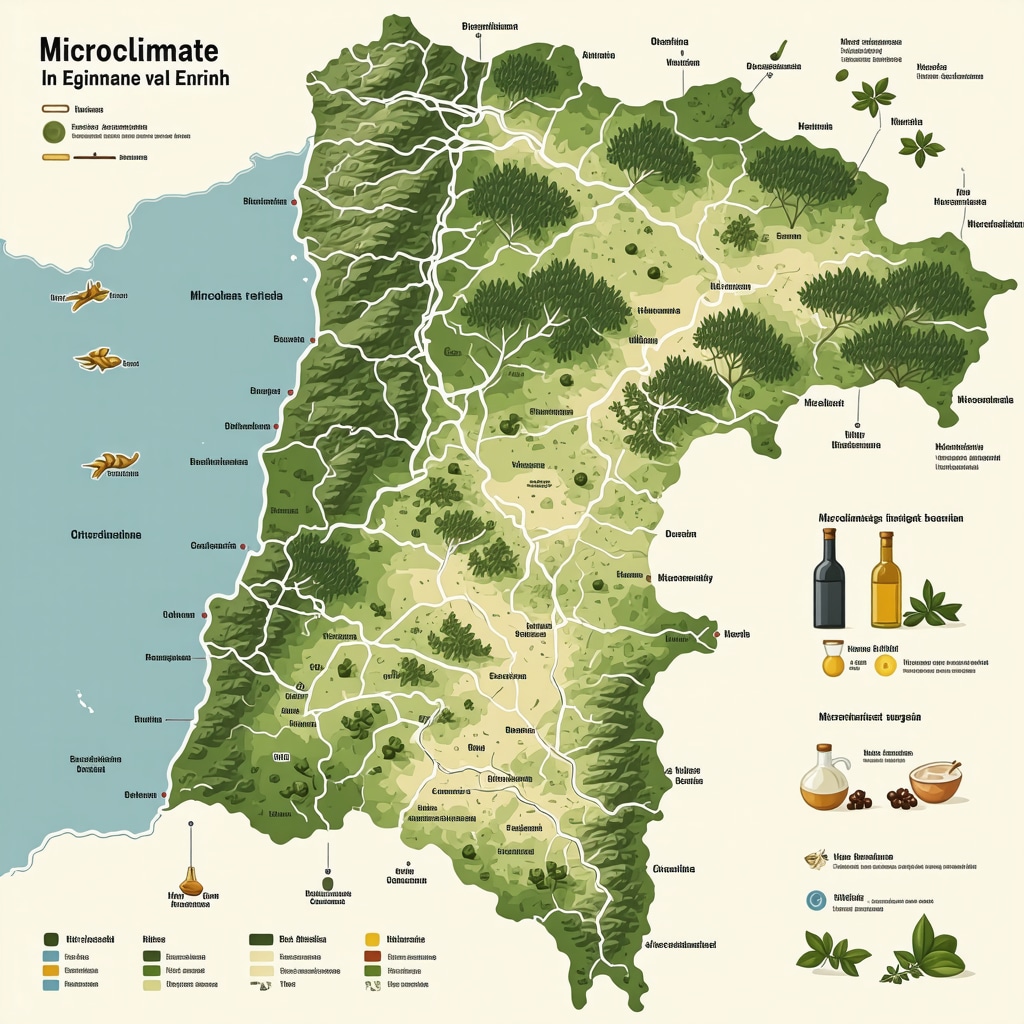 Mapa sa prikazom mikroklimatskih zona i lokalnih poljoprivrednih proizvoda u regionu Ioannine