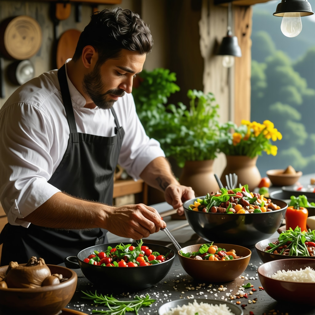 Chef preparing traditional Balkan dishes with modern techniques using local Rožaje ingredients