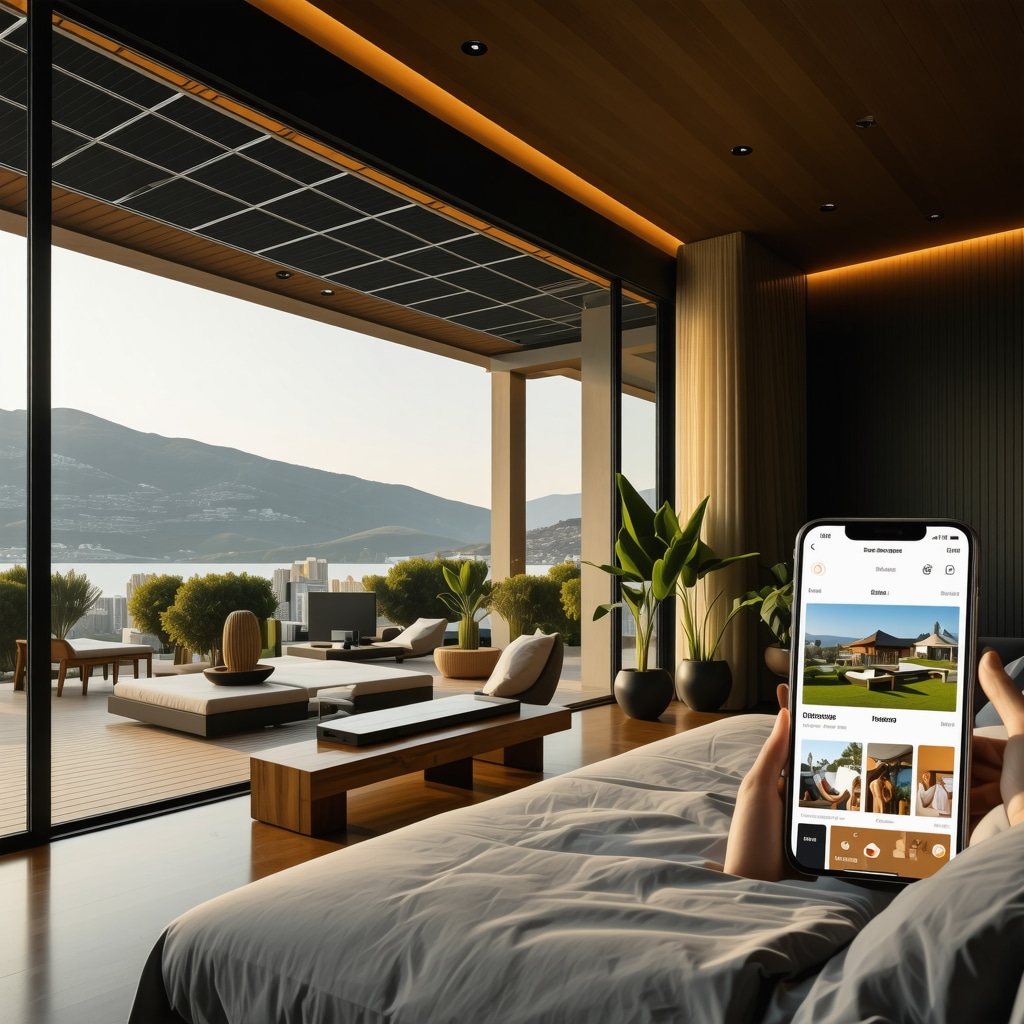 Hotel in Saranda featuring solar panels, smart room technology, and digital booking of local tours