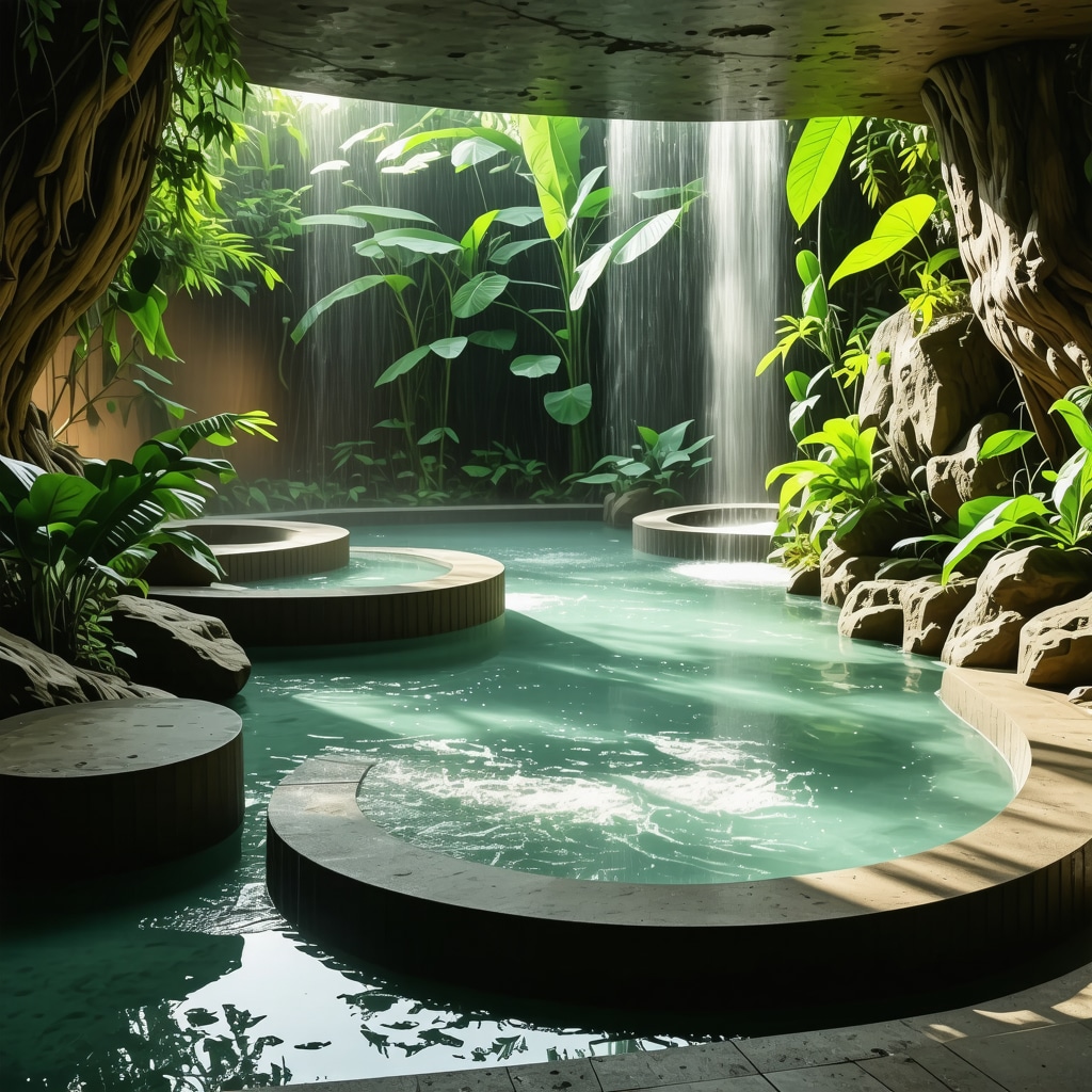 Biofeedback therapy equipment beside natural thermal waters in Vrnjačka Banja spa surrounded by green nature