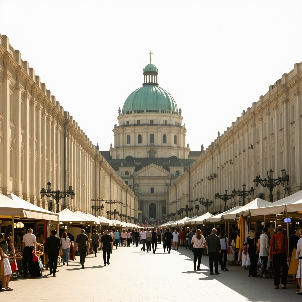 Sofia cityscape with historic and modern buildings and vibrant street market