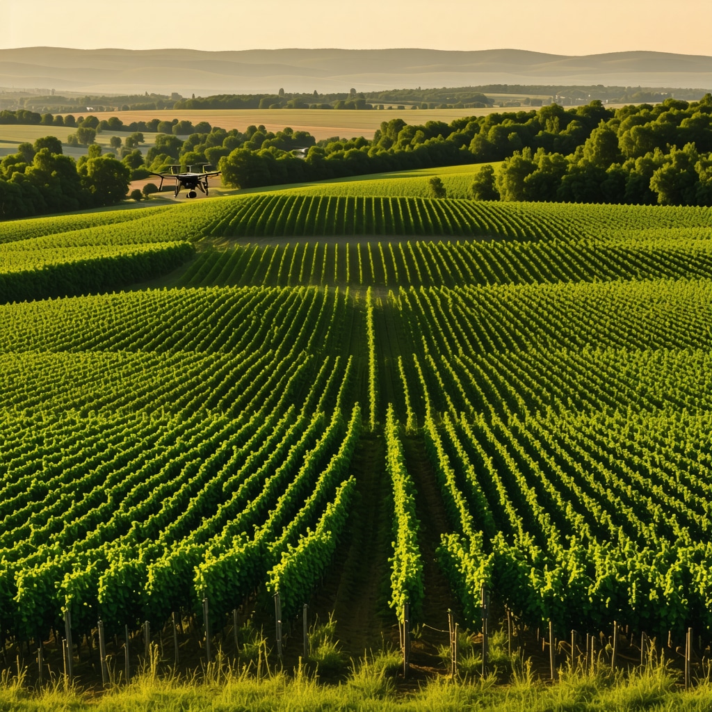 Tikveš vineyards with drones and traditional wine cellars at sunset