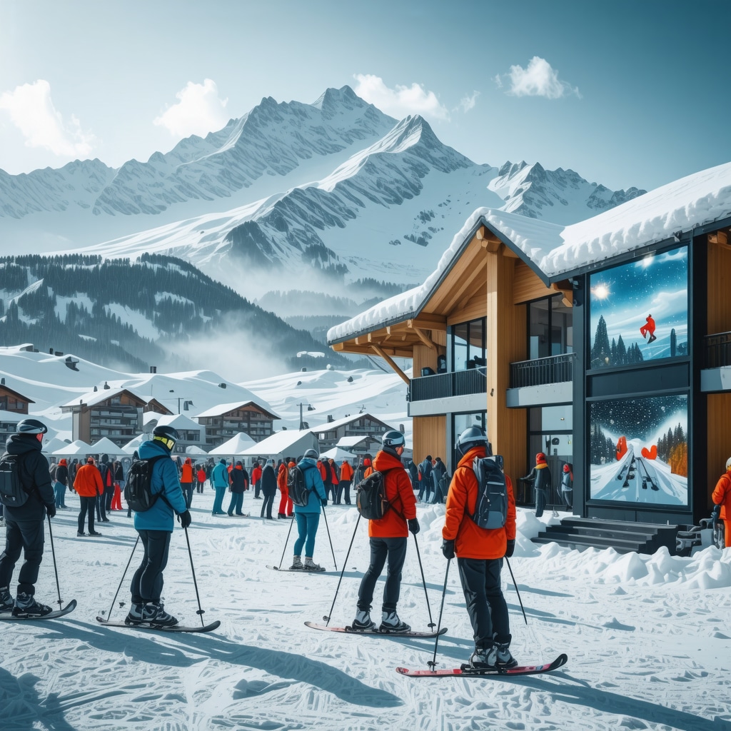 Modern Brezovica ski resort with smart technology and eco-friendly infrastructure in winter