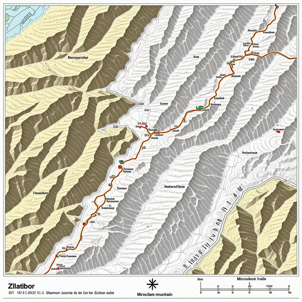Detailed map displaying Zlatibor's hiking trails and microclimate variations