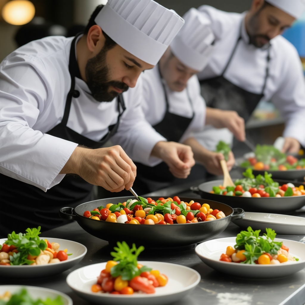 Chefs preparing traditional Adriatic dishes using modern sous-vide technology at Zlatni Pjasci festival