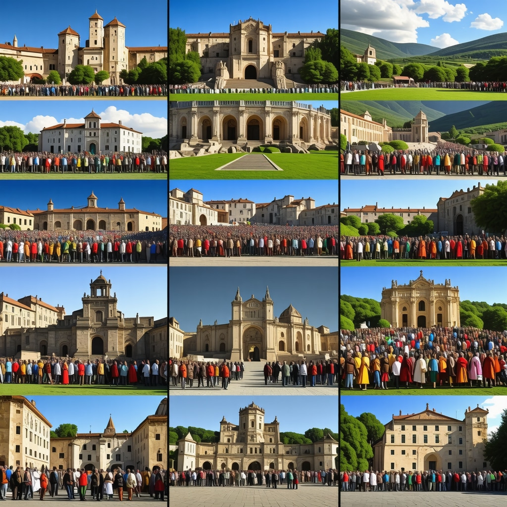 Montage of Balkan cultural landmarks, traditional crafts, and festivals