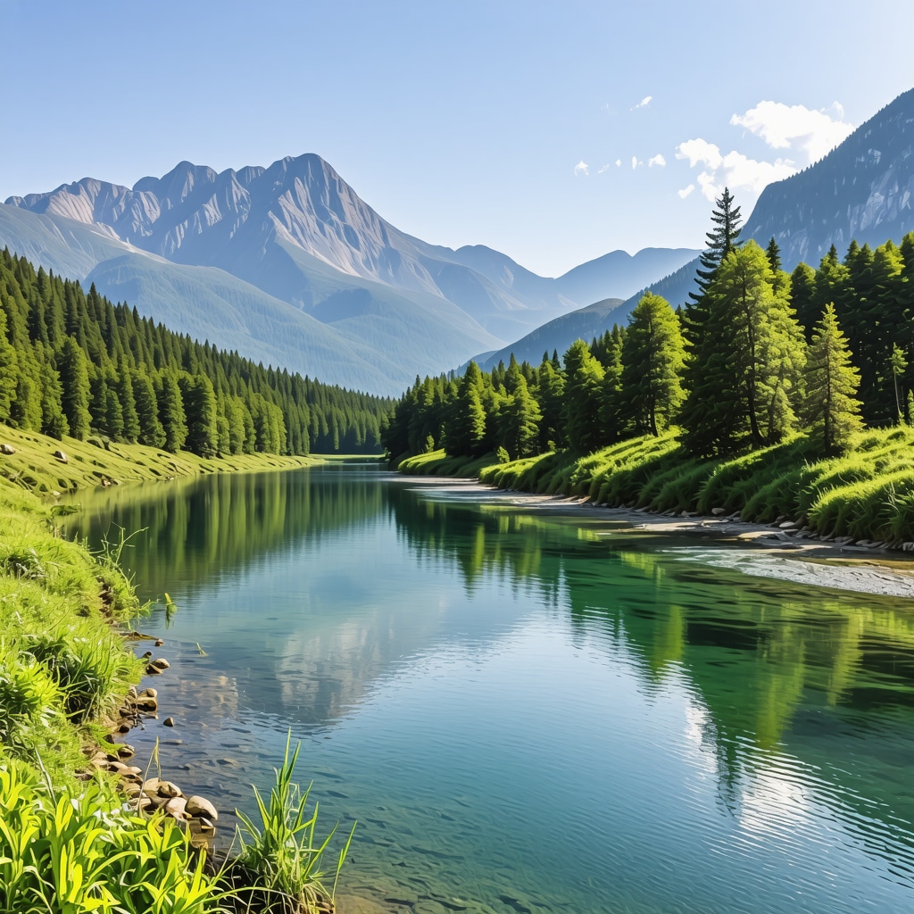Beautiful landscape of Balkan mountains, rivers, and forests