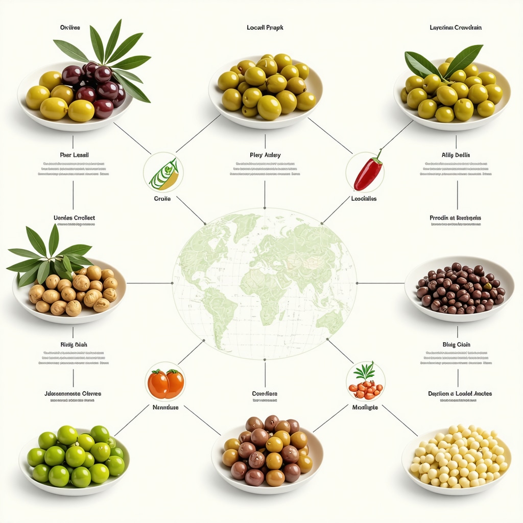 Infographic illustrating blockchain tracking in Korčula's food production and gastronomy
