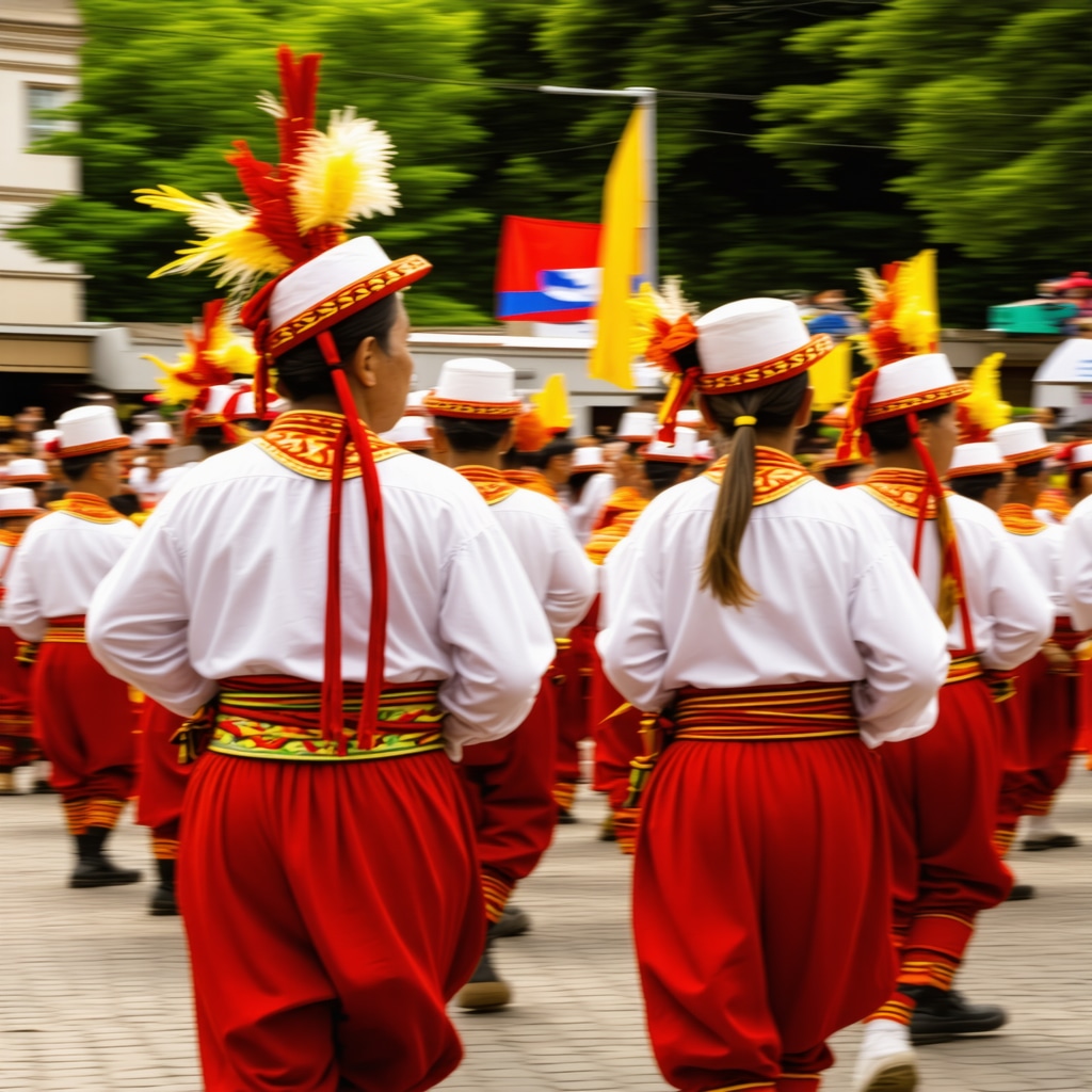Locals in traditional costumes performing at a cultural festival in Banjaluka