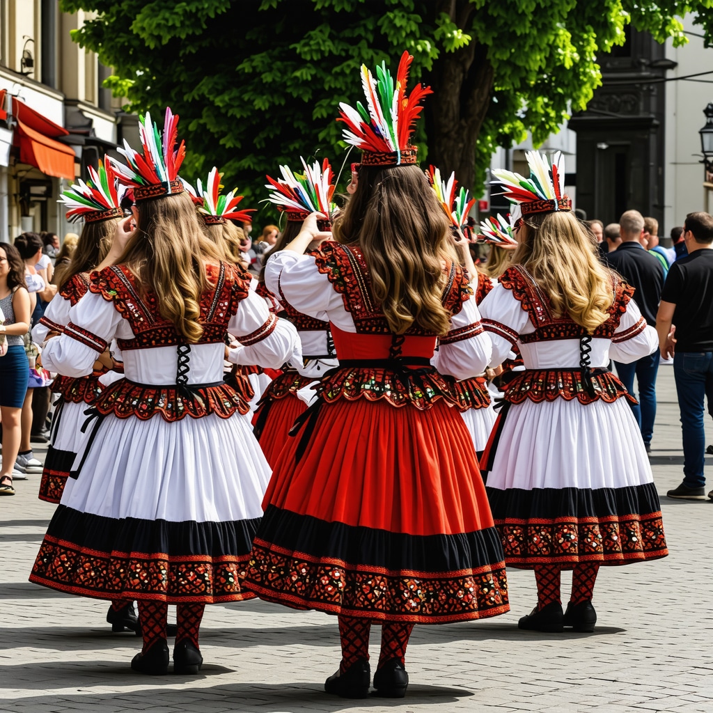 People participating in traditional cultural festival in Subotica