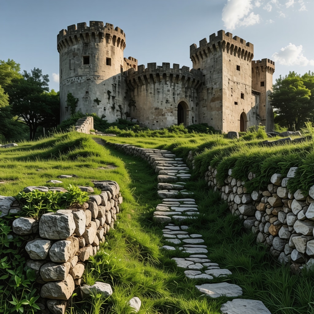 High-detail digital reconstruction of ancient Balkan fortress ruins