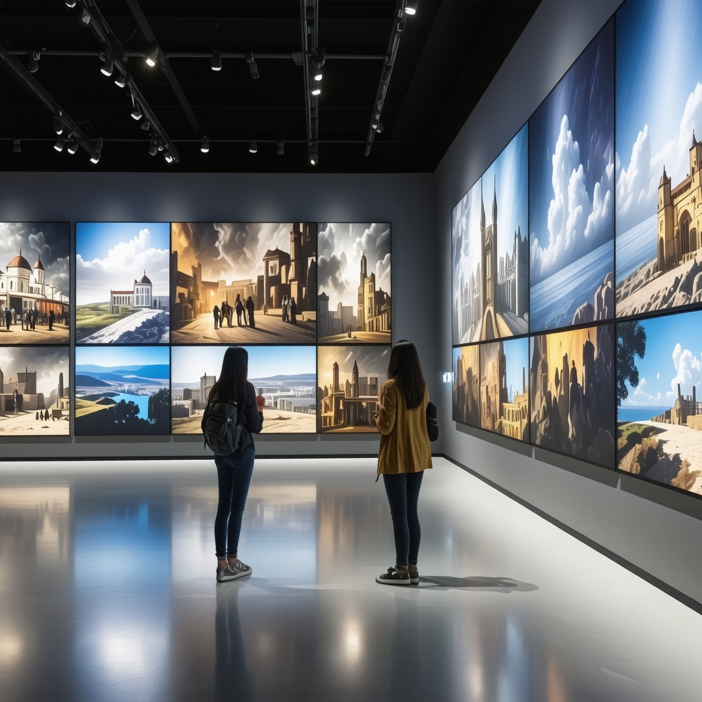 Interactive digital exhibits at Korçë museum showcasing cultural heritage
