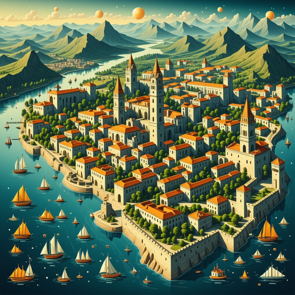 Digital map showing medieval Novi Pazar landmarks with smart tourism icons