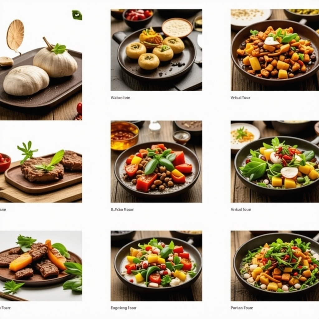 Modern digital platform displaying Balkan food and virtual culinary tours