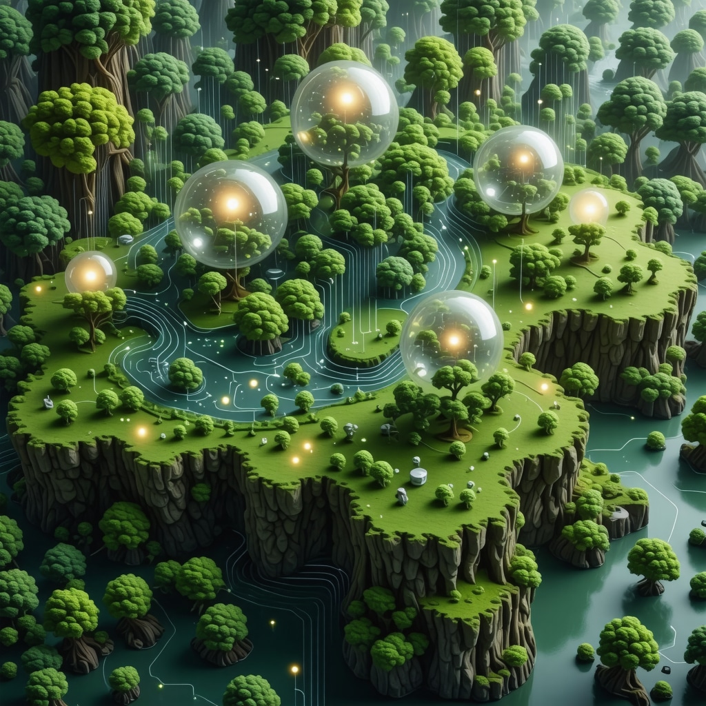 IoT sensors monitoring natural resources in Tar's landscape, high-tech, eco-friendly