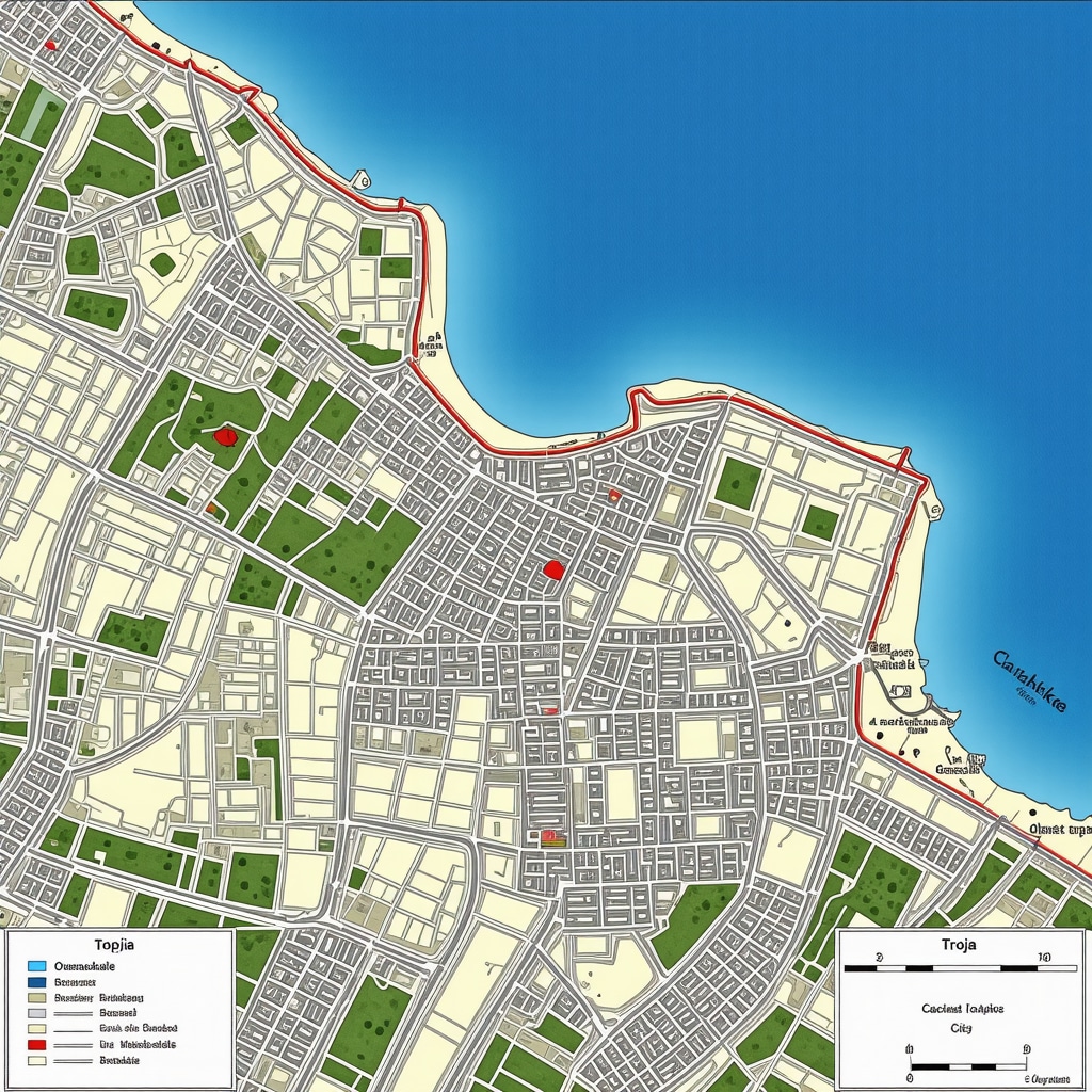 GIS-based archaeological site mapping showing Troja and Gallipoli in Çanakkale