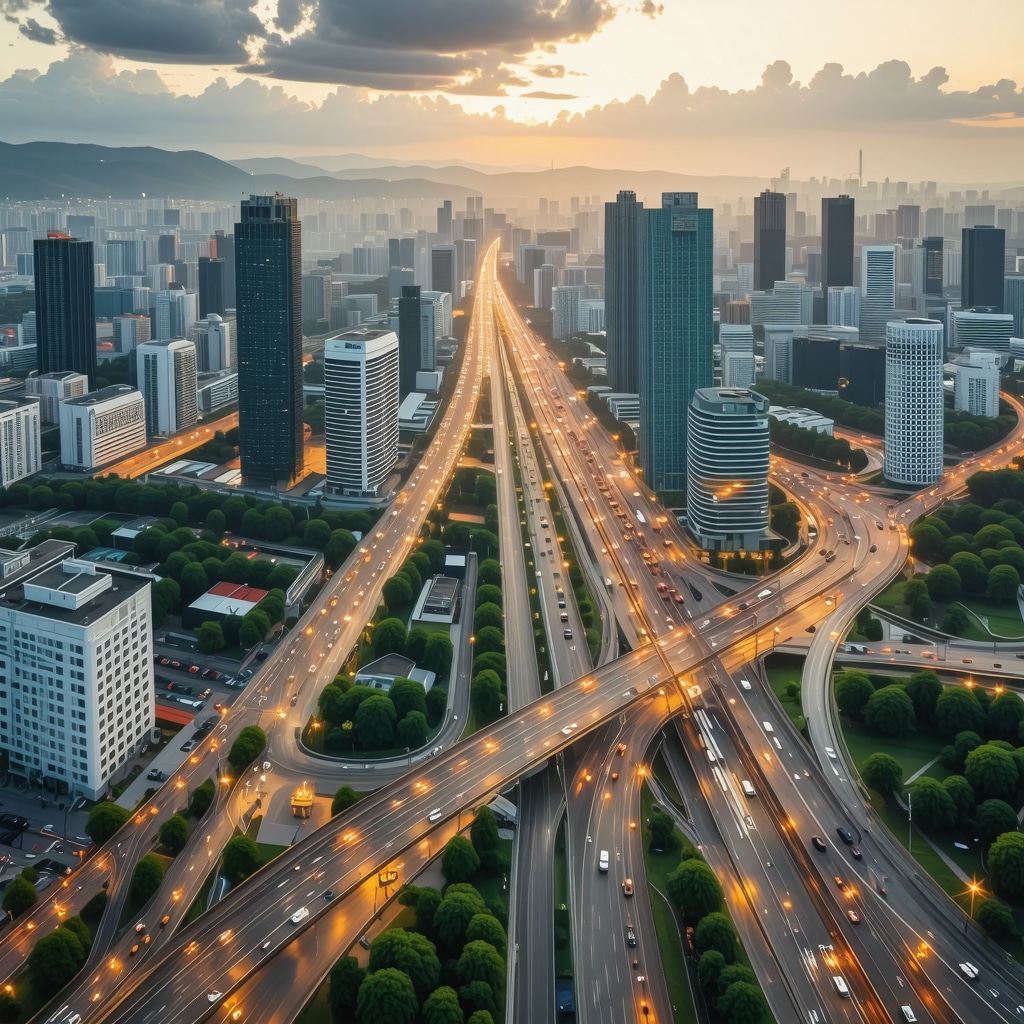 Futuristic smart city with green energy infrastructure in Balkan region