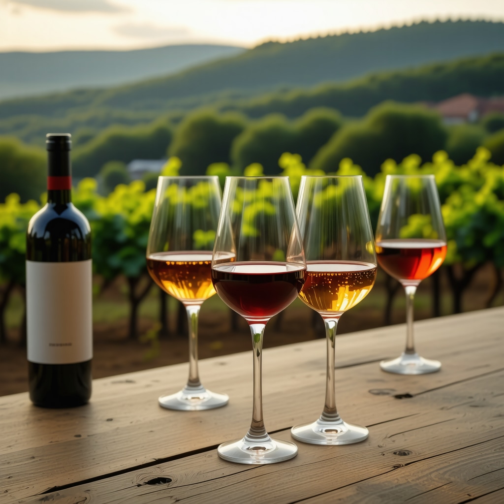Guests enjoying a multisensory wine tasting combining traditional Serbian culture and modern technology in Knjaževac vineyards at sunset