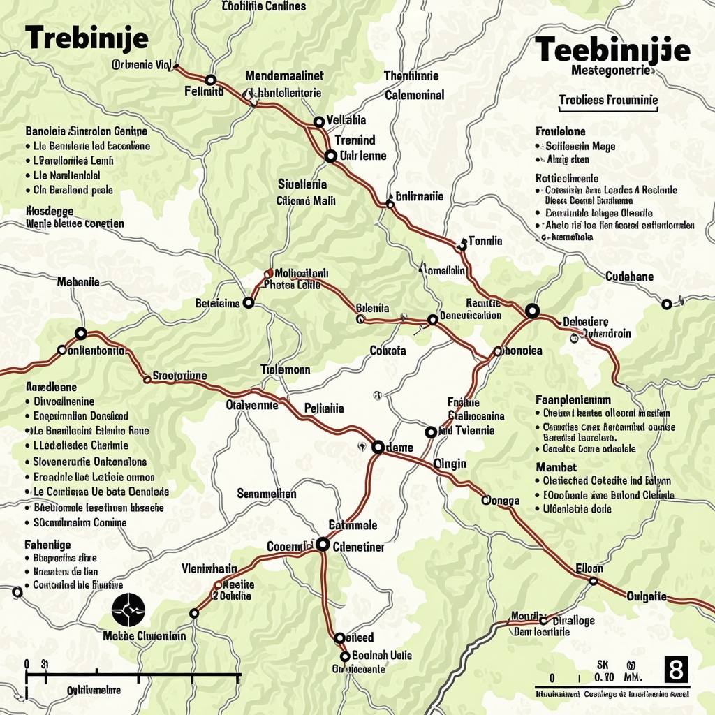 A scenic view of Trebinje's natural landscapes with hiking trails.