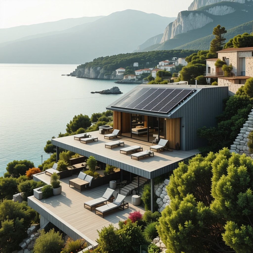 Hotel sa solarnim panelima i pametnim sistemima za upravljanje energijom u Petrovcu, Crna Gora