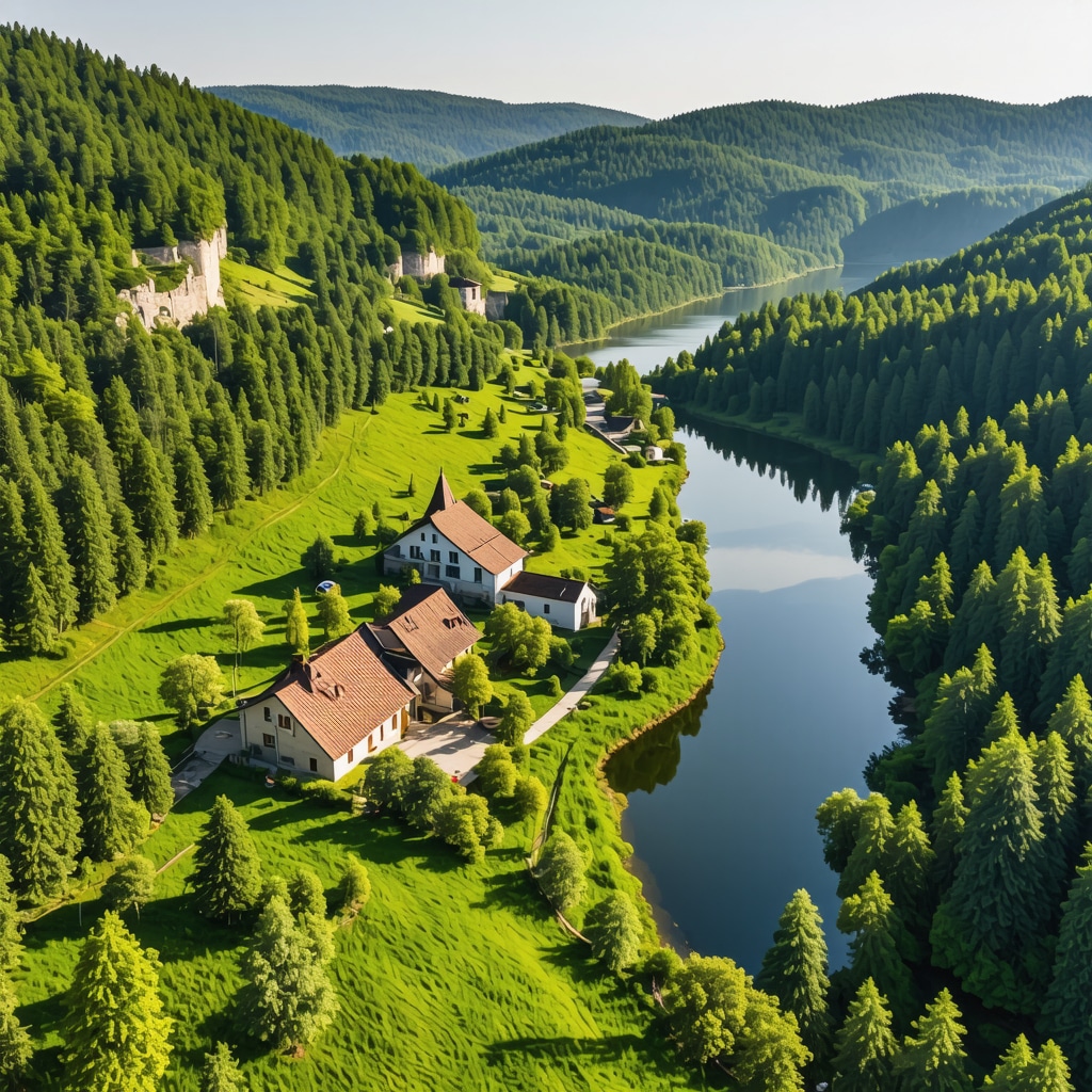 Aerial view of Čapljina showcasing natural scenery and historical landmarks