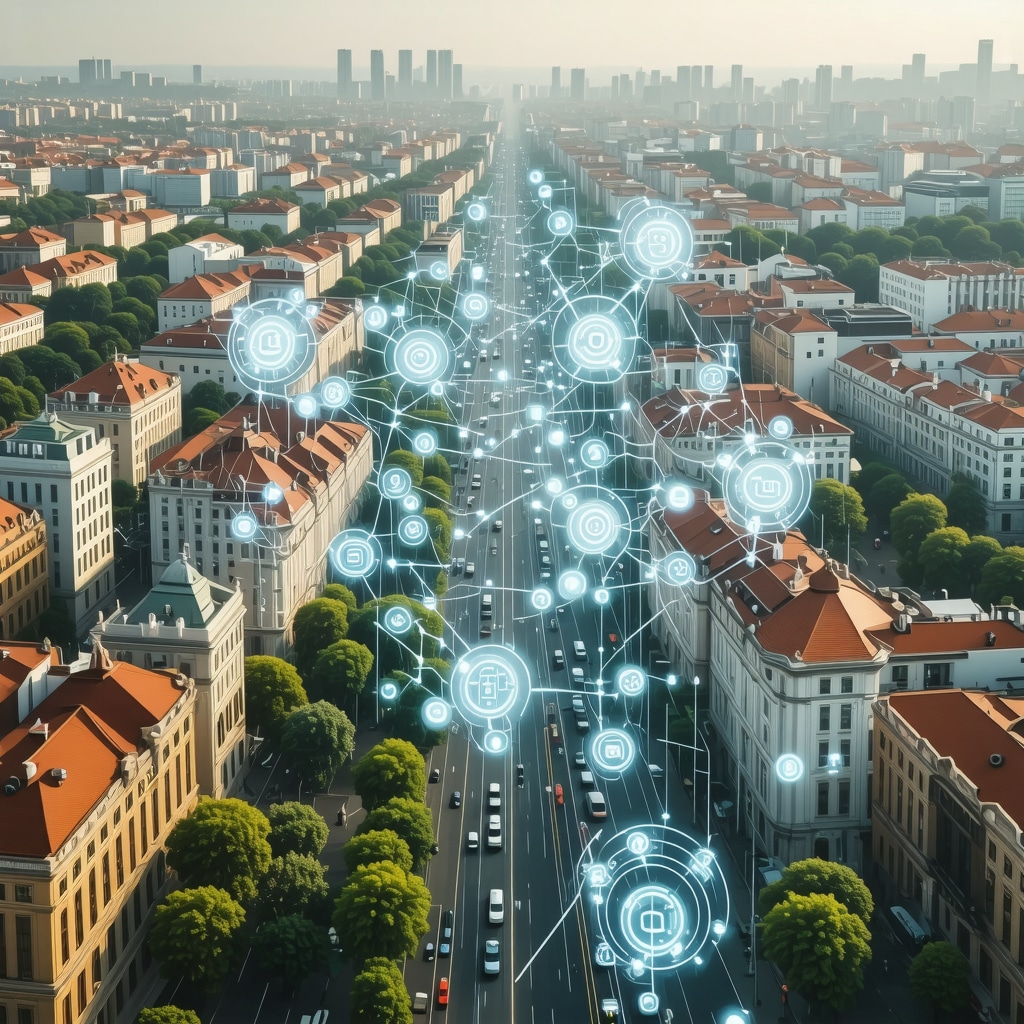 Digital cityscape of Timisoara with smart technology and sustainable features