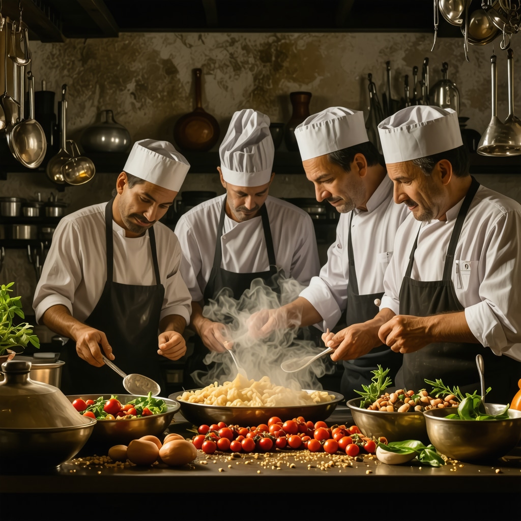 Chefs preparing fermented and seasonal Balkan dishes in a rustic Stolac kitchen