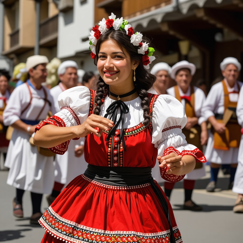 People in traditional Tetovo costumes participating in local festival