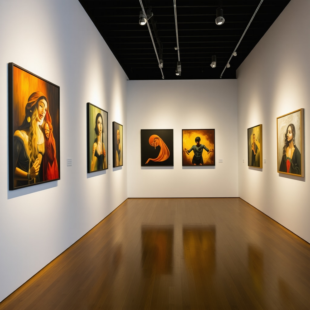 Detalj iz lokalne umetničke galerije u Nišu, prikaz umetničkih dela i kulturne atmosferе
