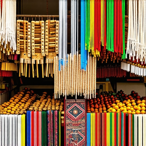 Traditional Balkan market with crafts and local food