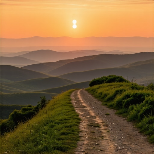 Beautiful sunset over Balkan mountains showcasing natural beauty